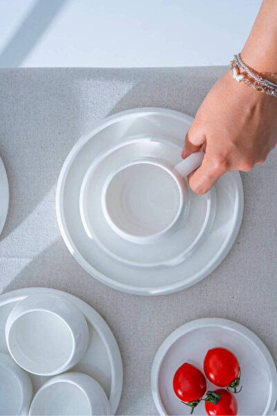 ACAR Bianco Perla Porselen 6 Kişilik 33 Parça Kahvaltı Takımı