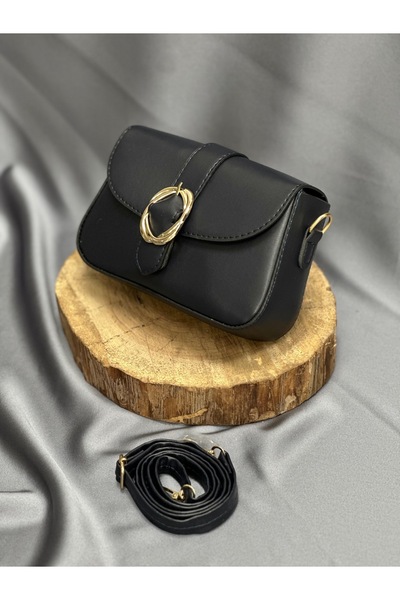 BENAHOLL Women's Bag Sultani Buckle Detailed Flap Casual Women's Shoulder Bag-Dn117 Navy Blue