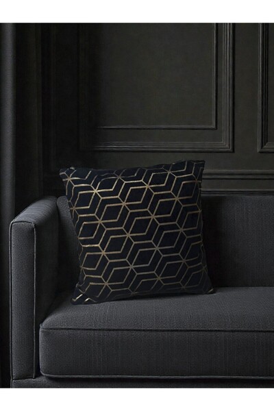 Framgan Gold Geometric Patterned Decorative Throw Pillow |   Luxury Textured ...