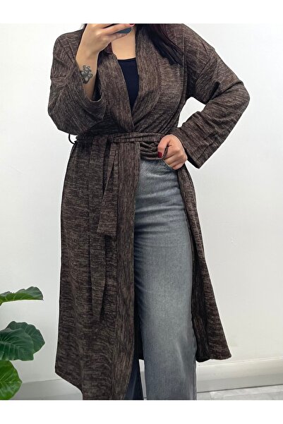 NİSUM MODA Knitwear Look Belted Cardigan