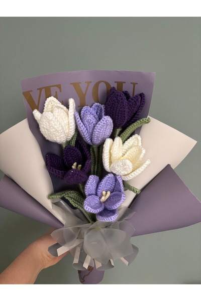 Lavinia Center El Örgüsü Solmayan Büyük Lale Buketi