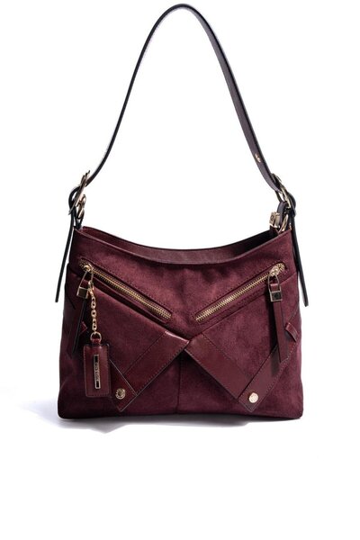 Silver Polo Silver & Polo SP1268 Kadın Omuz Çantası Süet Bordo