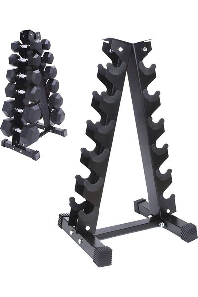 Marshal Fitness Hex Dumbbell Set with Rack | 6 Pairs (1kg–6kg)