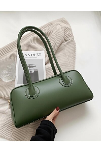 Handley Geantă de umăr tip baguette din piele moale de lux