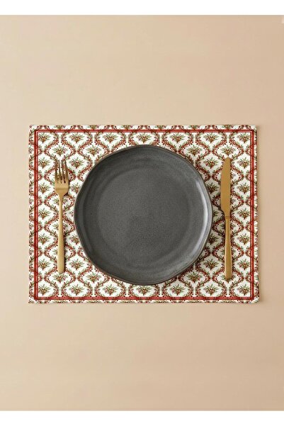 Markaev طقم أدوات مائدة أمريكي من 4 قطع مصنوع من القطن بتصميم أكاليل عيد الميلاد