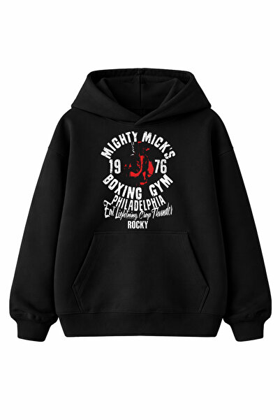 kun inaki Rocky Balboa Mighty Micks Boxing Gym Philedelphia Baskılı Siyah Uni...