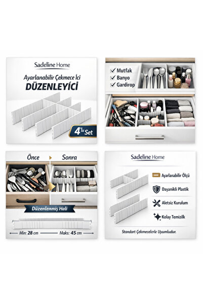 Ayarlanabilir Çekmece içi düzenleyici