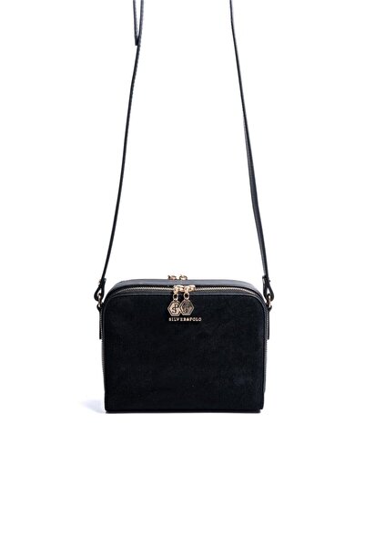 Silver Polo Silver & Polo Sp888 Women's Crossbody Bag Suede Black
