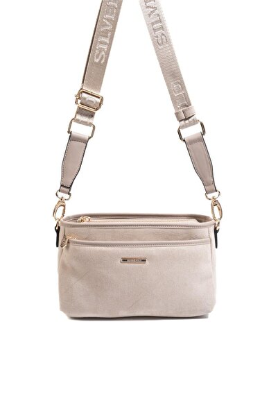 Silver Polo Silver & Polo Sp1184 Women's Crossbody Bag Suede Beige-Sand