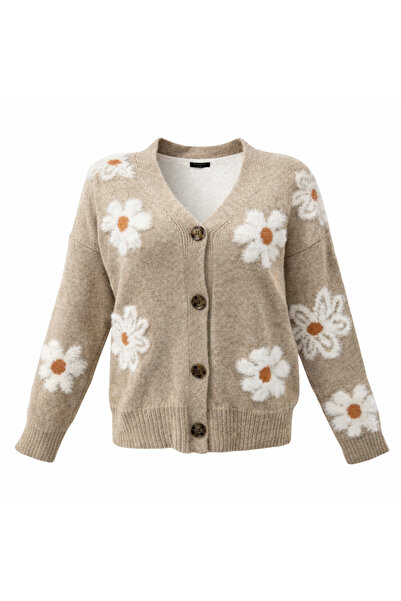 EnModaStyle Papatya Desen Women's Tricot Yumoş Cardigan