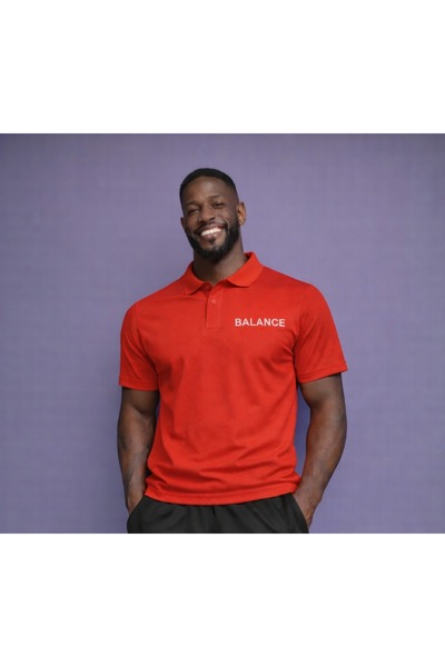 NOFLEN Men's Balance Printed Polo Neck T-Shirt