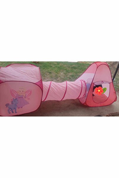 YuCool Cort de joaca pentru copii, Kidland, cu tunel, 18 luni+, 280 x 80 x 100 cm,roz