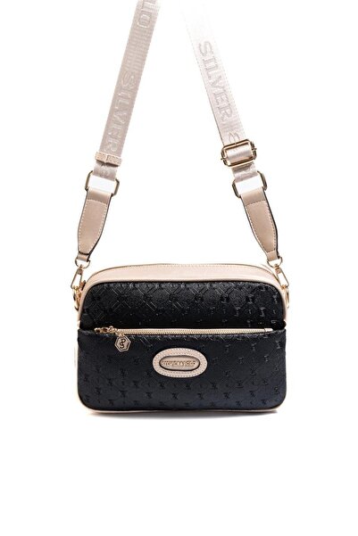 Silver Polo Silver & Polo Sp1267 Women's Crossbody Bag with Logo Black-S.Nut