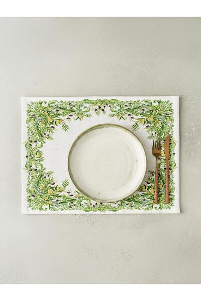 Markaev Σετ αμερικανικής σερβιρίσματος 4 τεμαχίων από βαμβάκι Olive Garden