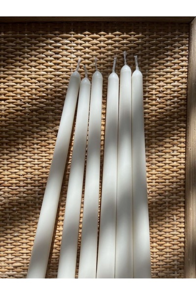 DİEMRE Beyaz Şamdan Mumu 3 Adet Konik Mum