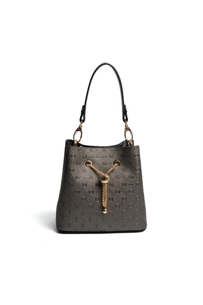 Silver Polo Silver & Polo Sp1266 Women's Crossbody Bag Logo Platinum-Black