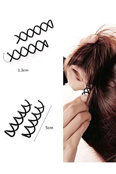 Marchen Collection Kadın 4'Lü Mucizevi Spin Saç Tokası Siyah Renk Gizli Saç S...