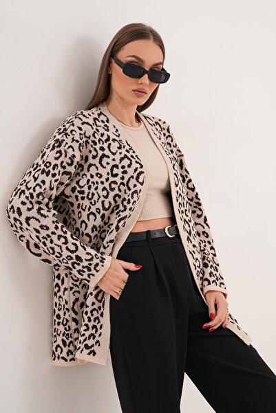 ŞİMAL Cardigan cu model leopard pentru femei 255460 -