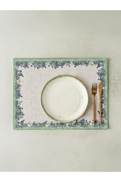 Markaev طقم مائدة أمريكي من القطن من أكوا فلورا مكون من 4 قطع