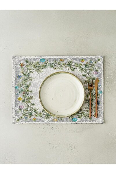 Markaev Silver Christmas Cotton 4-Piece American Dinner Set