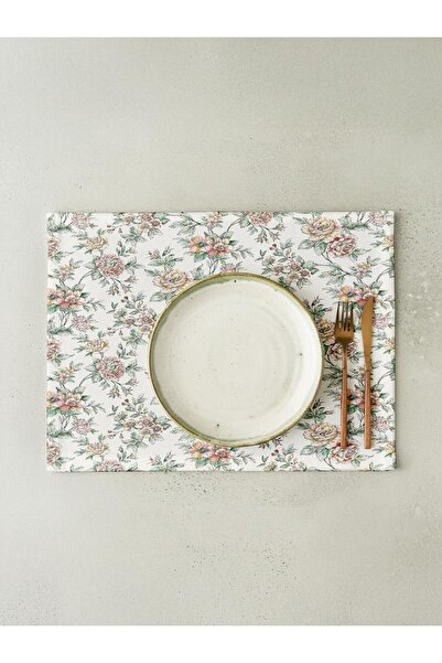 Markaev طقم مائدة أمريكي من 6 قطع من القطن بنقشة الزهور الرومانسية