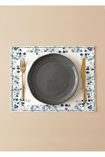 Markaev طقم أدوات مائدة أمريكي من 4 قطع من القطن من بحر سوفير