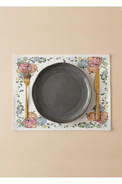 Markaev طقم مائدة أمريكي مكون من 4 قطع من القطن الملون بنقش اليقطين