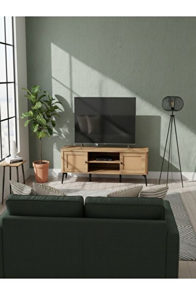 BEC13 Modern wooden TV stand, 160 cm - Modern rustic design
