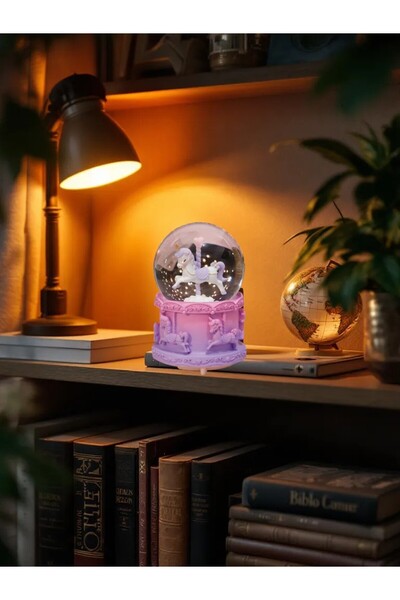 Online Atlı karınca Kar Küresi 7cm*4,5 cm pilli ışıklı Model
