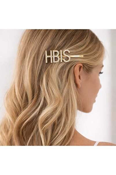 Bittox Agrafă de păr de lux cu litere cu pietre pentru femei - Accesoriu de p...