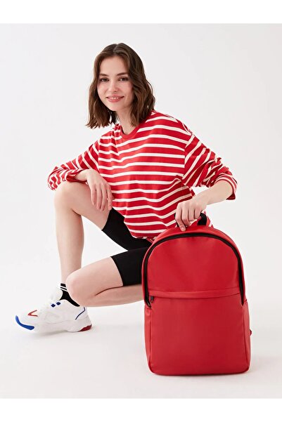 LC Waikiki LCW ECO Kırmızı Deri Görünümlü Kadın Sırt Çantası