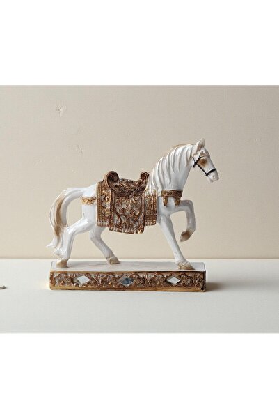 ELSELİFE Lüks Nakış İşlemeli At Heykeli 10 cm | El Boyaması Masaüstü Biblo Ev...