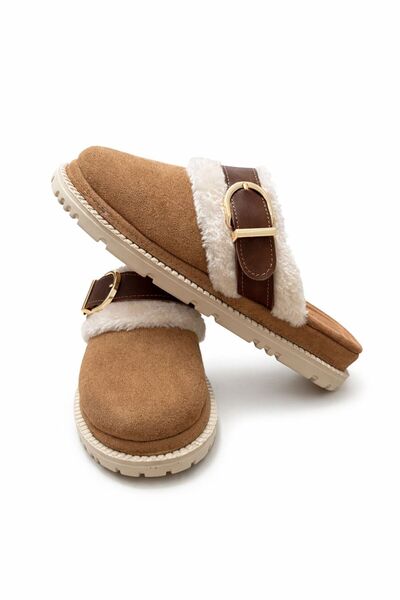 Platana Orthopedic Women's Fur Suede Home Slippers