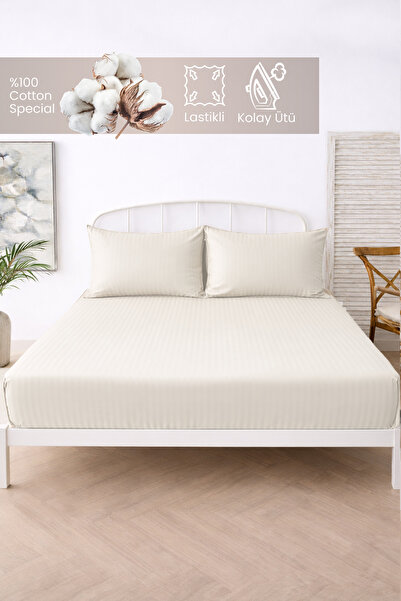 moon secret tekstil 100% pamuk Prugasto Čaršav sa lastišem Set 180x200