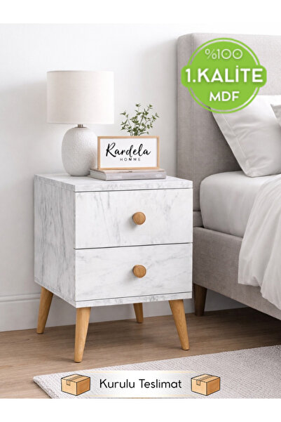 Kardelahome 2 Çekmeceli Komodin %100 MDF Lam 1 Adet (ÜRÜN KURULU GÖNDERİLMEKTEDİR)