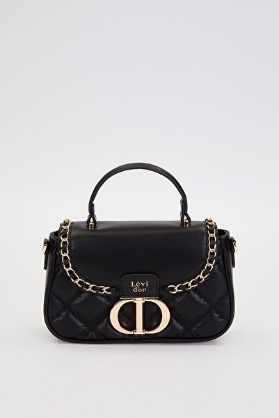 Levidor Black Stitched Quilted Model Handbag