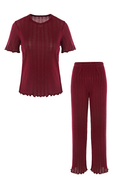 koza iç giyim Women's Cotton Short Sleeve Baby Overlock Pajama Set