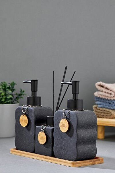 Cooker 3-dijelni keramički set za kupatilo od 300 ml sa Bambus postolja CKR3883