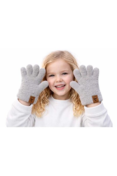 gigigiyim Solid Color Plush Girls' Gloves