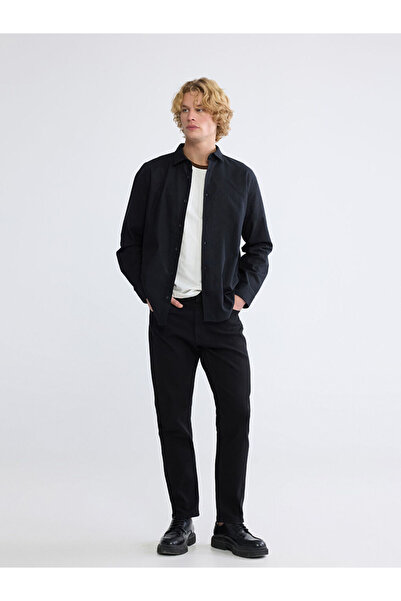 LC Waikiki Μαύρο ανδρικό τζιν παντελόνι 779 σε κανονική γραμμή