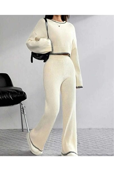 De Pose Shepherd Detailed Women's Knitwear Set