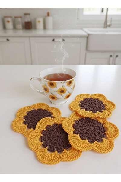 Günebakan Tıkışi Sunflower Coasters 4 Pieces