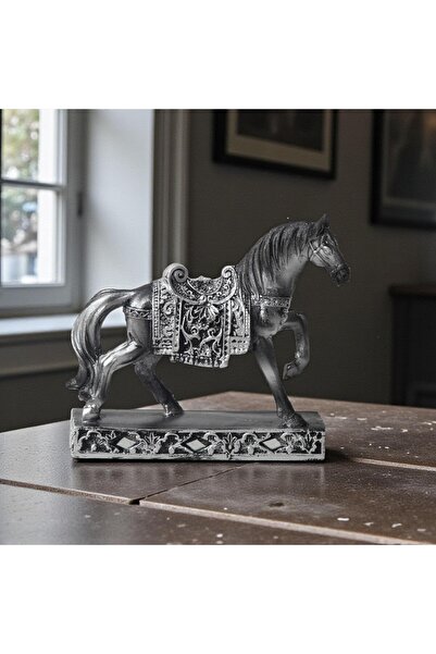 ELSELİFE Lüks Nakış İşlemeli At Heykeli 10 cm | El Boyaması Masaüstü Biblo Ev...