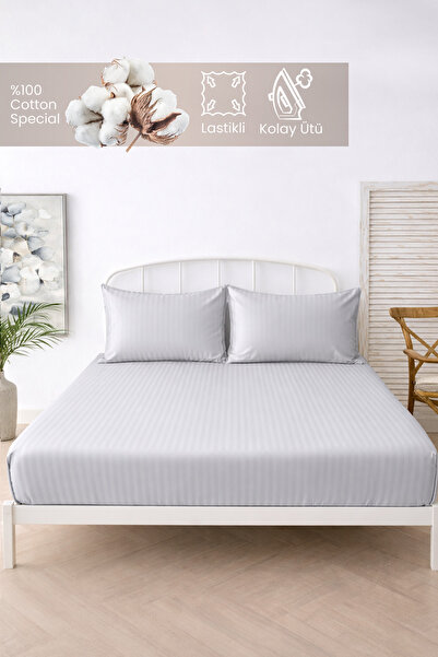 moon secret tekstil 100% pamučni prugasti posteljni set 180 x 200