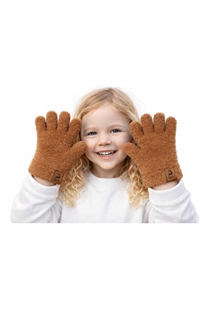 gigigiyim Düz Renk Peluş Kız Çocuk Eldiven