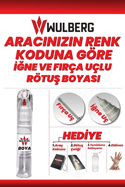 Wulberg Oto Boya Koduna Göre Rötuş Boyası - 25 ml, İğne Başlıklı - Rötuş Çeli...