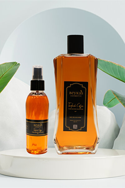Beykas Cosmetic Türk Kahvesi Kolonyası 250 ML. İtalyan Cam Şişe 150 ML. Sprey...