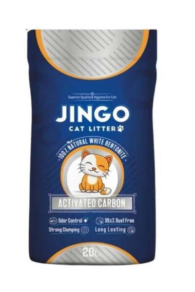 Jingo Cat Litter 20 Liters 16 Kg High Absorption and Clumping Performance with Activated Carbon Scen