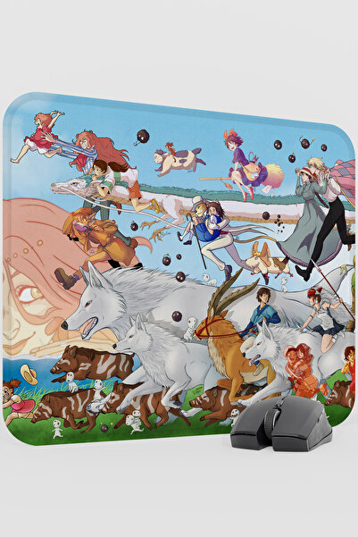 mousepad bastir Miyazaki Anime V5 - 48X40 XL لوحة ماوس مطاطية للألعاب غير قاب...