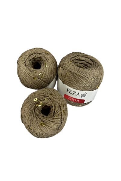 FEZA GROUP Dior Fantezi Pullu El Örgü İpliği, 100 gr, 310 m (1 Adet)